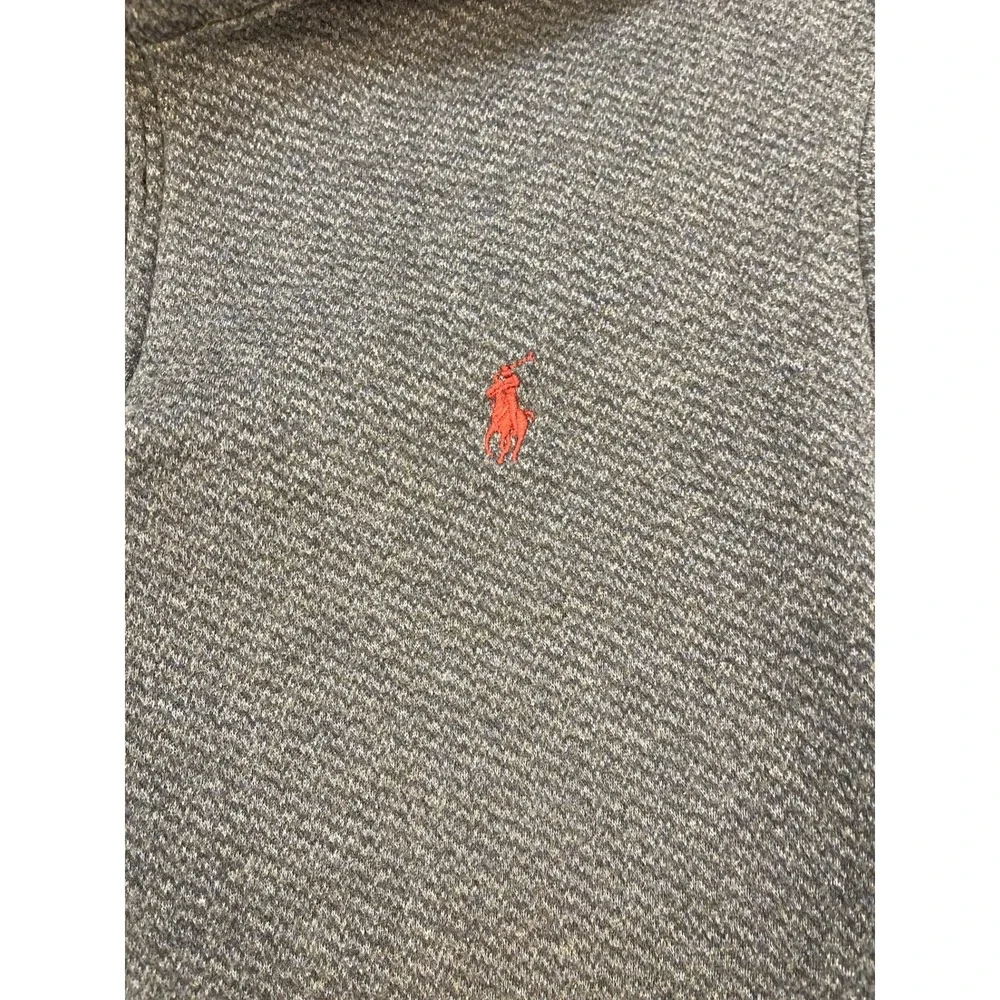 Polo Ralph Lauren Men M Quarter Zip‎ Pullover Blue Textured Fisherman Knit
